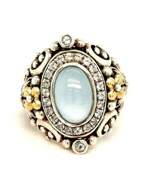Barbara Bixby 925 18K Topaz Cabuchon Cz Ring